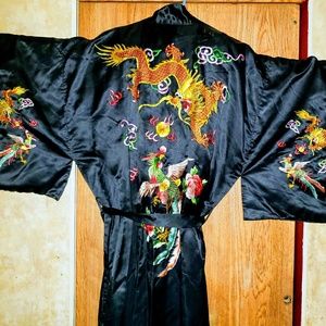 Vintage Chinese Komono black robe